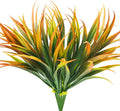 6Pcs Artificial Grass Fake Plants 17.3In Outdoor Plastic Plants UV Resistant Gre