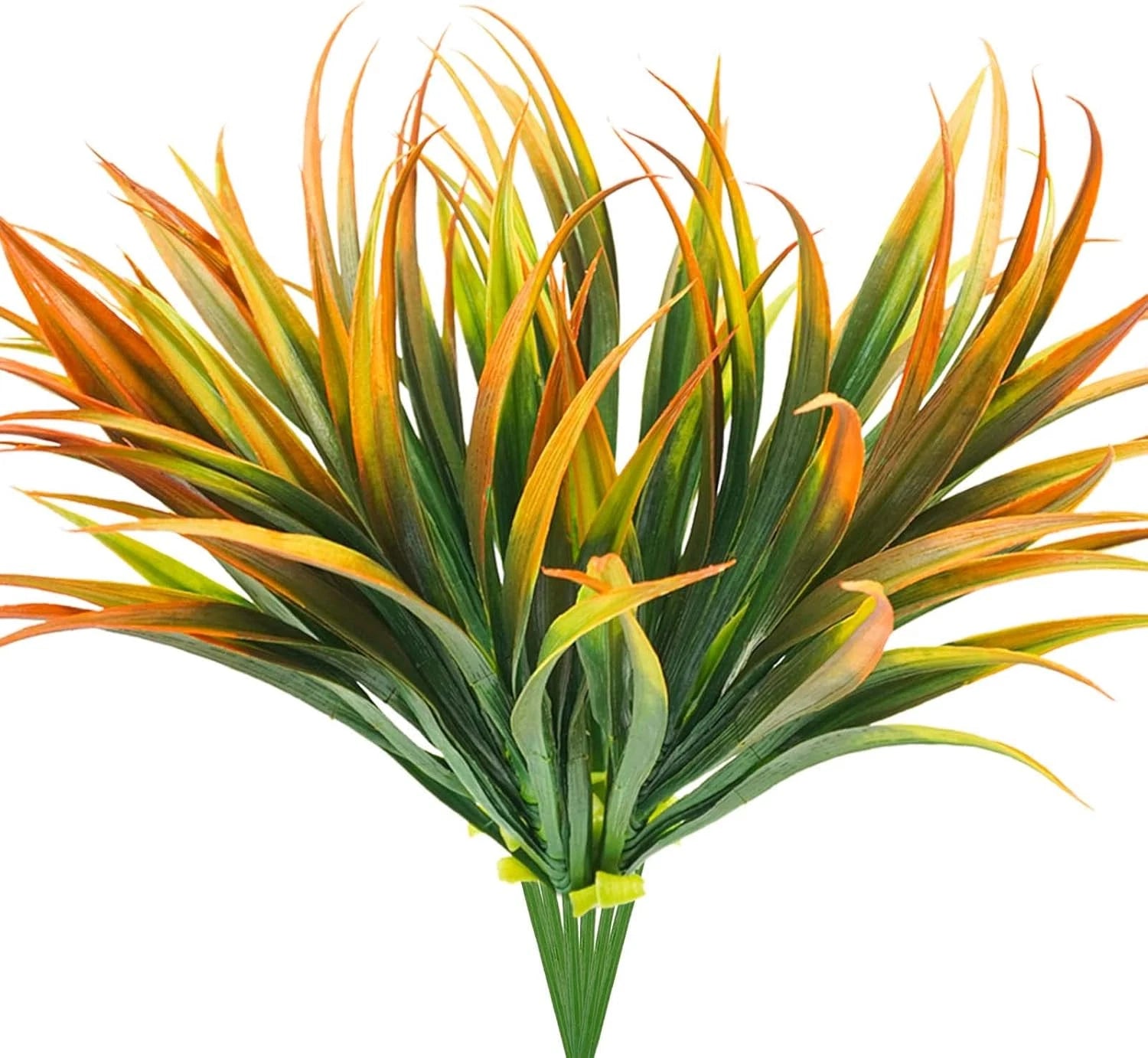 6Pcs Artificial Grass Fake Plants 17.3In Outdoor Plastic Plants UV Resistant Gre