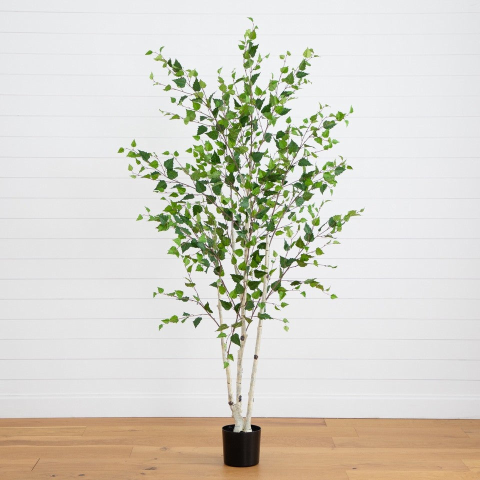 7’ Artificial Birch Tree Home Decor. Retail