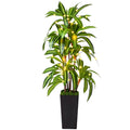 5Ft Artificial Dracaena Tree Faux Yucca Tropical Plant in Black Pot